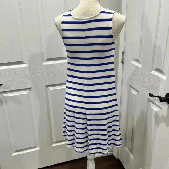 Old Navy Summer T-shirt Tank Dress blue and white striped - Picture 3 of 6